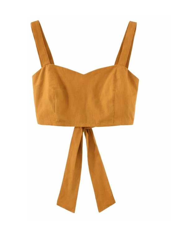 Band Of The Free Tops - Band of the Free Caramel Linen Crop Top • Chic Night Out • NWT Small